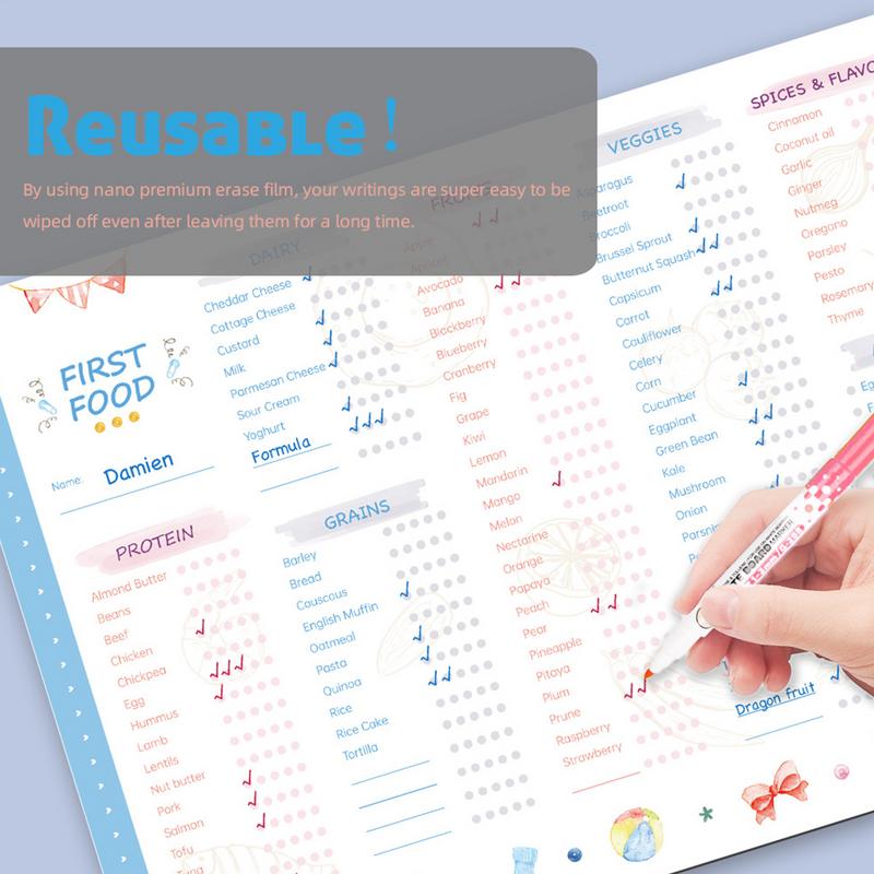 Baby Food Checklist - Baby First Foods Checklist Magnetic Repeatable