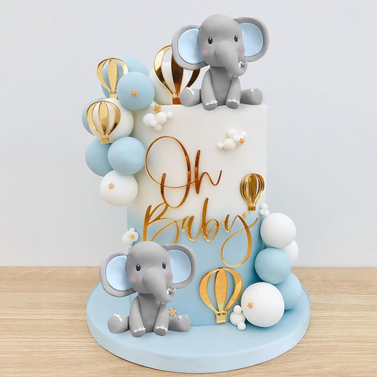 Baby Food Ideas - Elephant Cake Decoration Baby Cake Topper