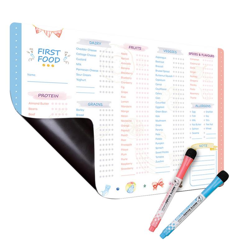 Baby Food Checklist - Reusable First Foods Tracker Checklist Fidget