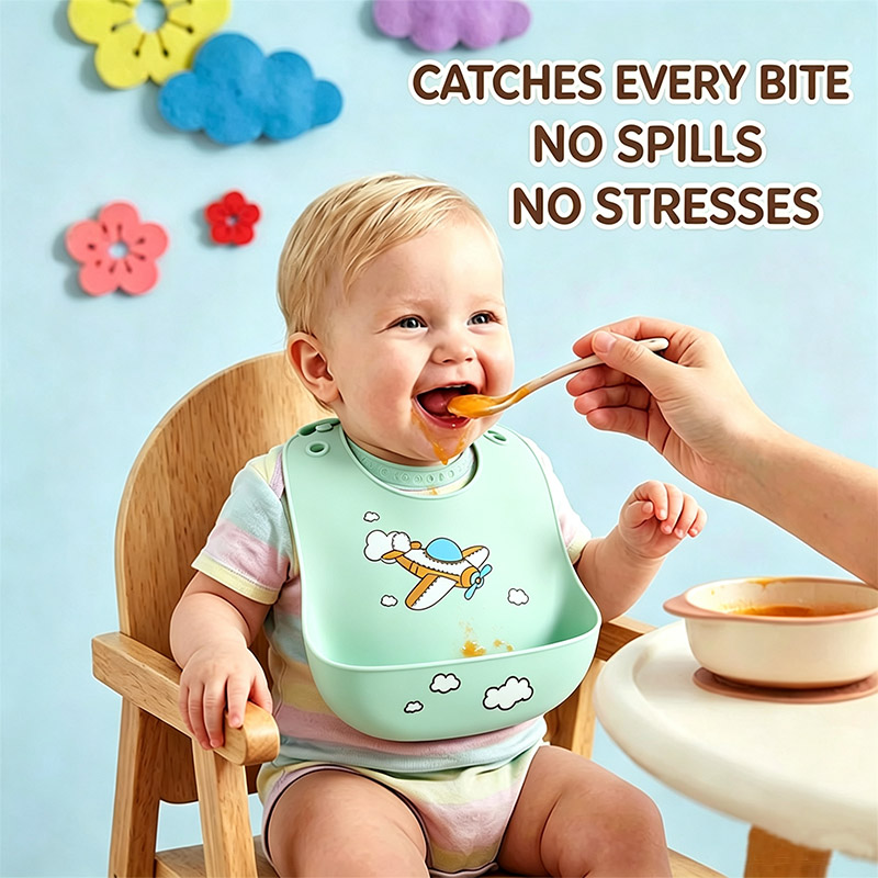 Easy Baby Food - Silicone Baby Feeding Bib Waterproof Food