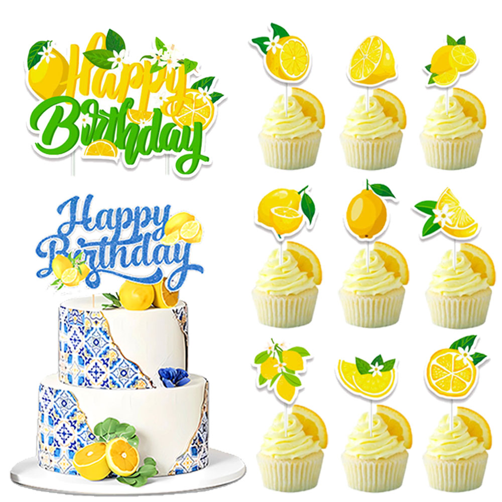 Baby Food Ideas - Lemon Cupcake Toppers Summer Cute Lemon