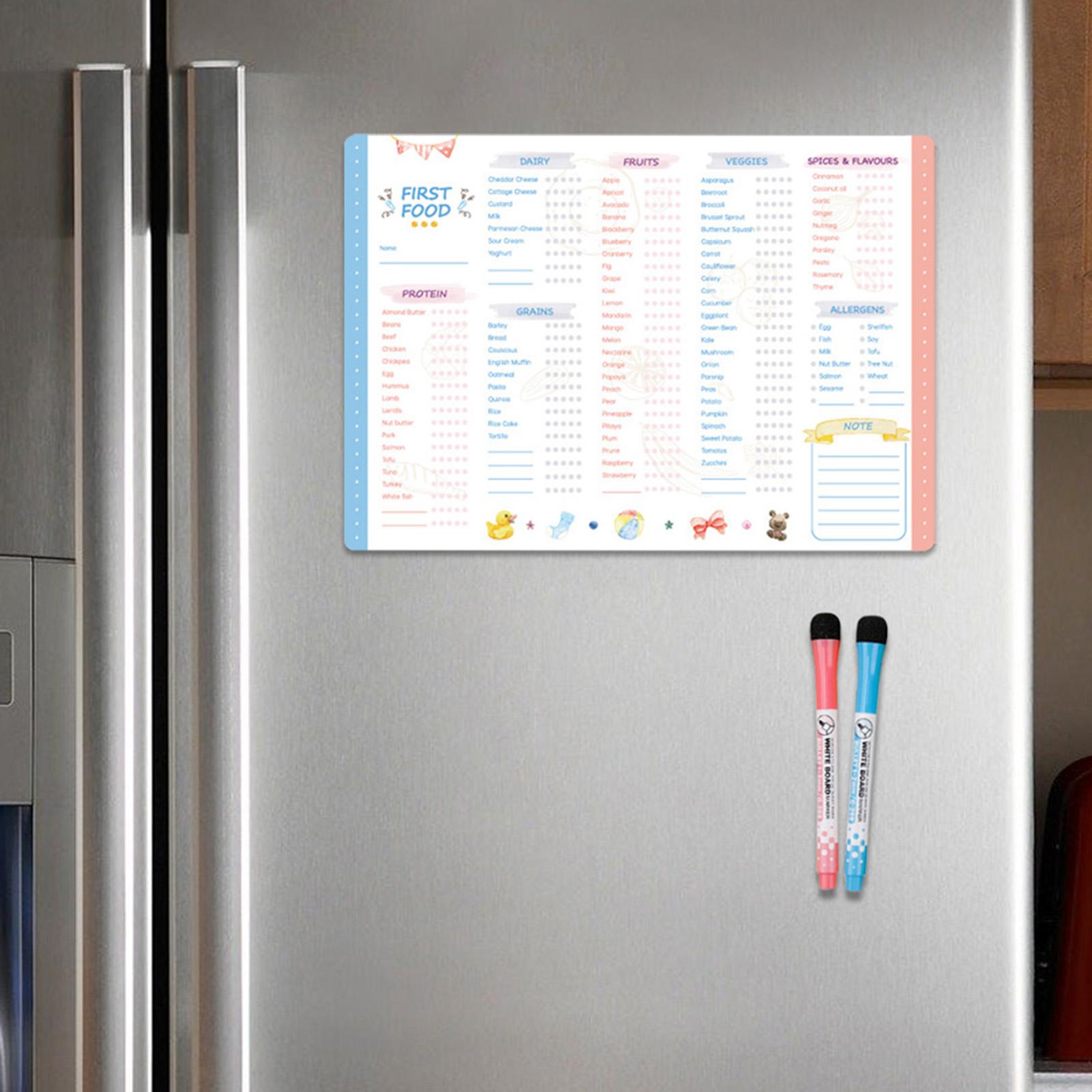 Baby Food Checklist - First Foods Chart Magnetic Baby First