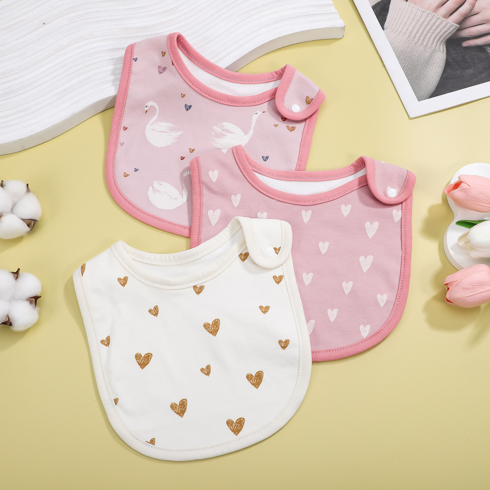 3pcs Cotton Drool Bibs Newborn - Feeding Baby Food review and price