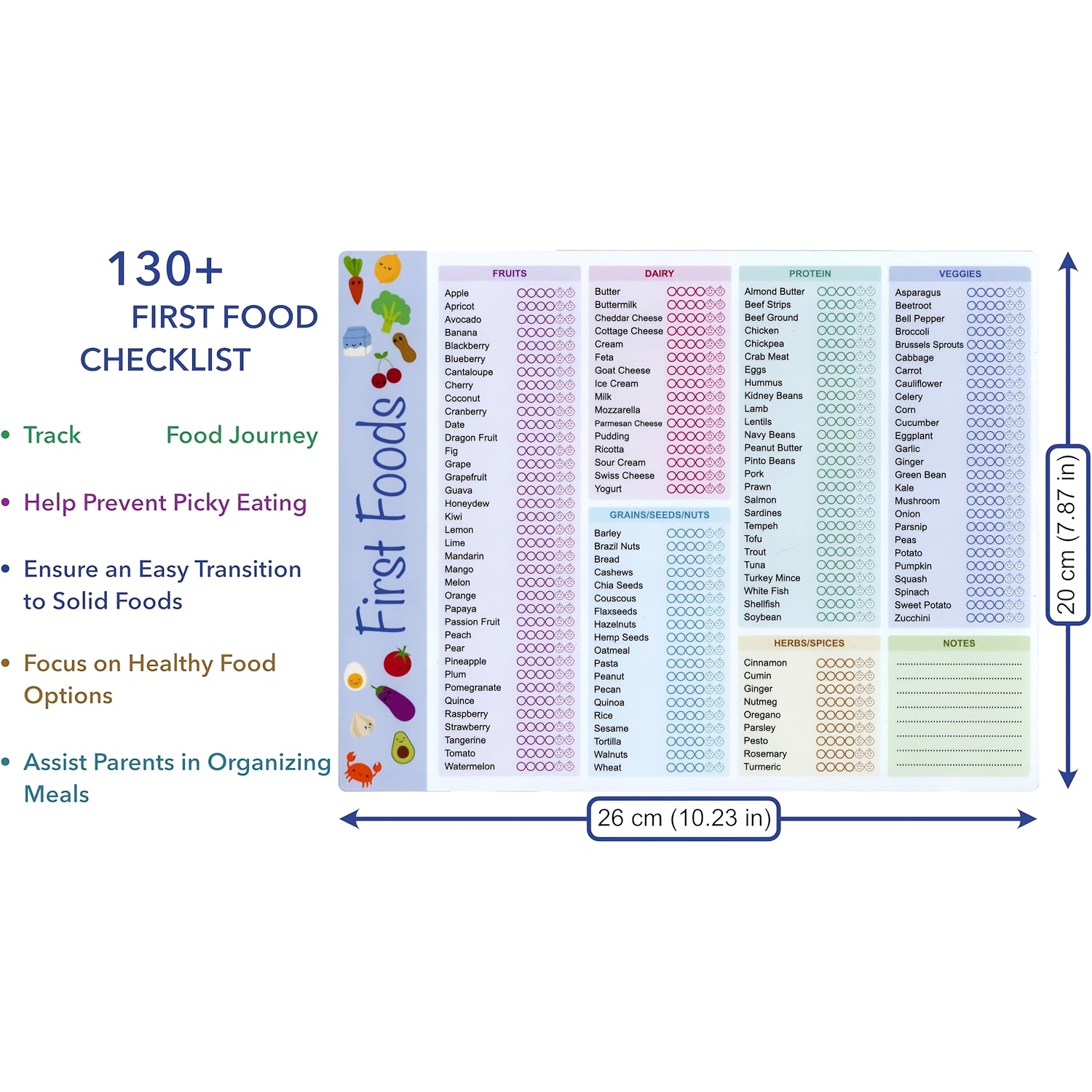 Baby First Foods Tracker, High - Baby Food Checklist review and price