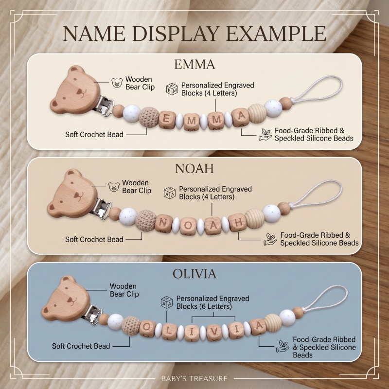 Personalized Pacifier Clip Cus - Baby Food Name review and price